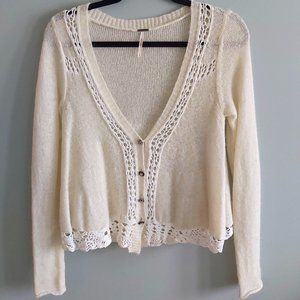 Free People Cardigan with lace accents  Size Small